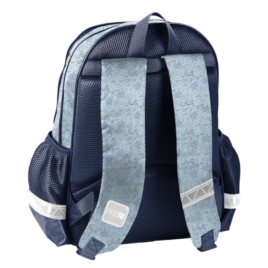 HolaStitch kétrekeszes iskolatáska és hátizsák, türkiz-sötétkék