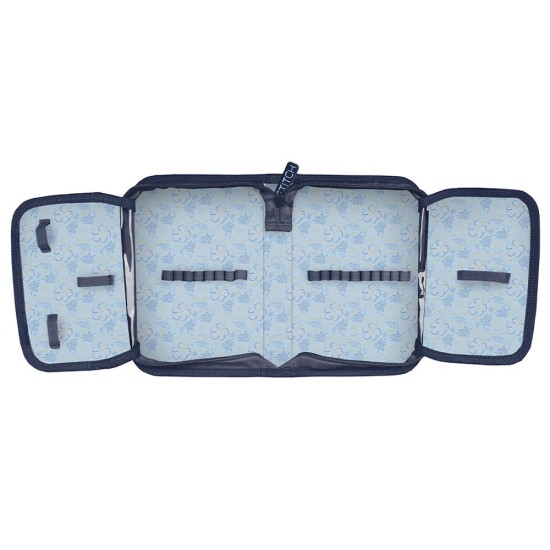 HolaStitchegyrekeszes kihajtható tolltartó, felszerelés nélkül, türkiz-sötétkék