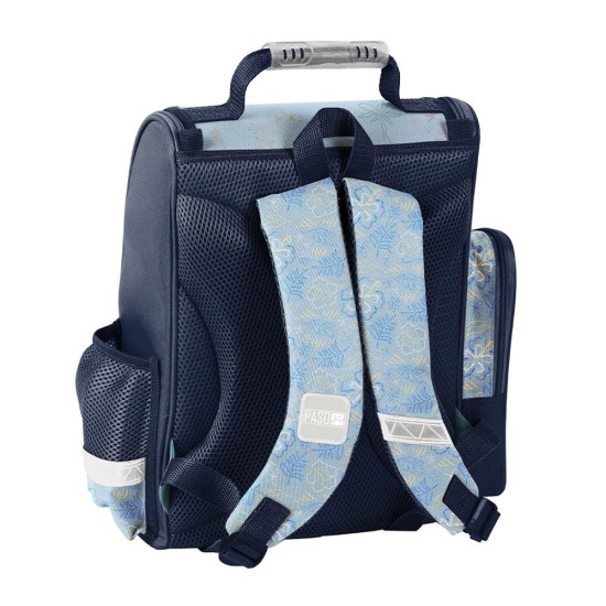 HolaStitchergonomikus iskolatáska és hátizsák elsősöknek, türkiz – sötétkék