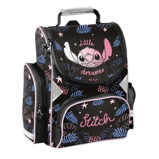 Little Stitch Black ergonomikus iskolatáska elsősöknek, fekete