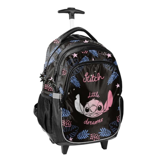 Little Stitch Black guruló iskolatáska és hátizsák, fekete