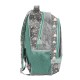 LovelyCatkétrekeszes ergonomikus iskolatáska és hátizsák lányoknak, cicás, türkiz-ezüst