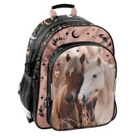 Lovely Horses kétrekeszes ergonomikus iskolatáska és hátizsák lányoknak, lovas