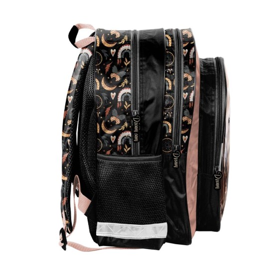 LovelyHorseskétrekeszes ergonomikus iskolatáska és hátizsák lányoknak, lovas