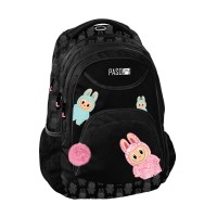 Momoland háromrekeszes ergonomikus iskolatáska és hátizsák lányoknak, fekete