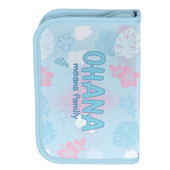 Ohana Stitch egyrekeszes kihajtható tolltartó lányoknak, felszerelés nélkül, türkiz