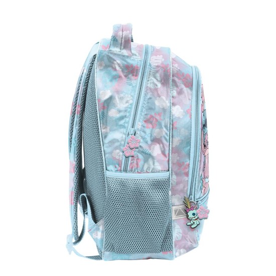 OhanaStitchkétrekeszes ergonomikus iskolatáska és hátizsáklányoknak, türkiz