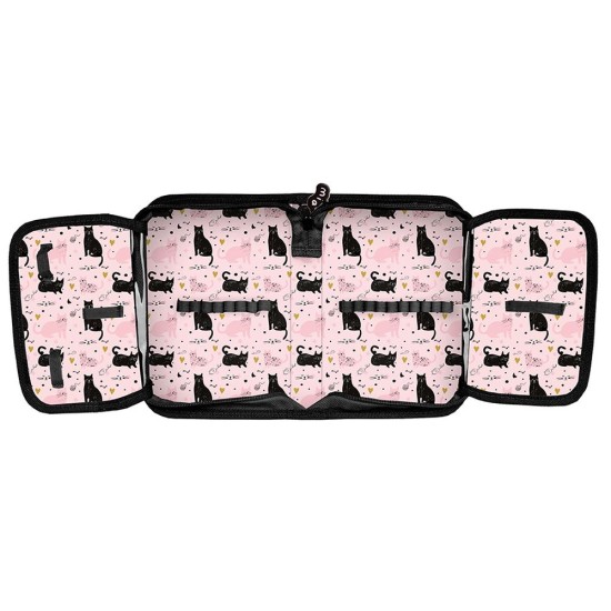 Princess Black Cat kihajtható egyrekeszes tolltartó felszerelés nélkül, cicás