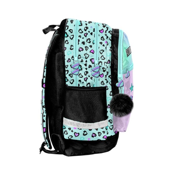 Shine Wonderland iskolatáska és hátizsák lányoknak, türkiz-rózsaszín