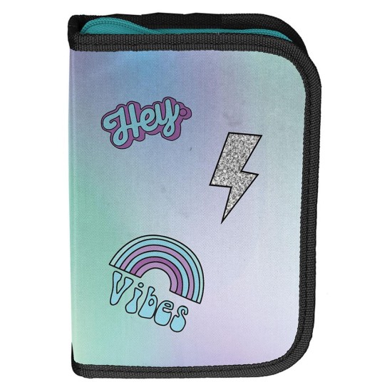 ShineWonderlandegyrekeszes kihajtható tolltartó lányoknak, türkiz – rózsaszín