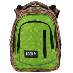 BackUP iskolatáska, hátizsák fiúknak, 3 rekeszes, Minecraft pixel	