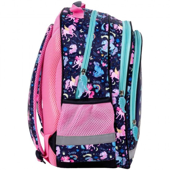 BackUP kétrekeszes elsős iskolatáska lányoknak, unikornisos