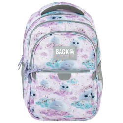 BackUP gyerek iskolatáska/hátizsák, háromrekeszes, felhő cicás