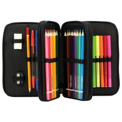 BackUp háromrekeszes, emeletes tolltartó fiúknak, felszereléssel, Creative Pixels
