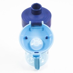 BackUp műanyag kulacs, 400 ml, átlátszó, kék - szürke