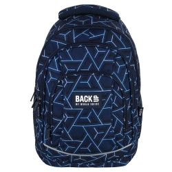 BackUP négyrekeszes iskolatáska, hátizsák, blue triangles