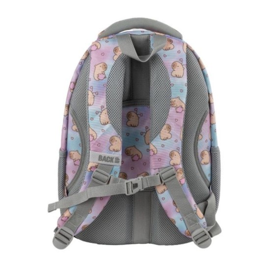 BackUp négyrekeszes iskolatáska, hátizsák lányoknak, mini kapibara