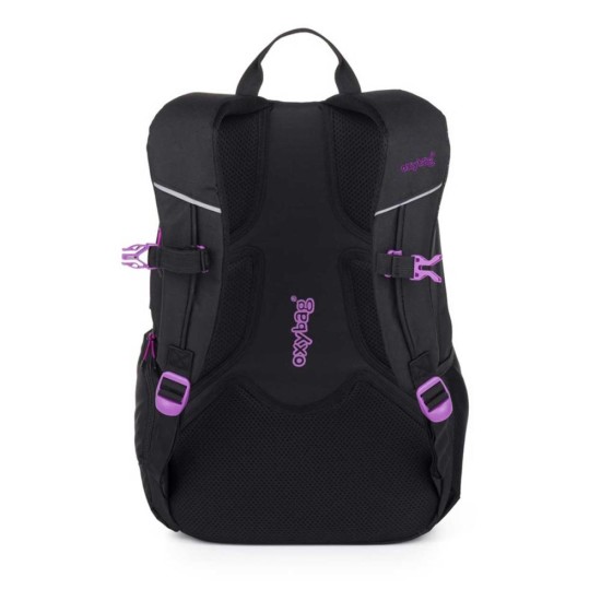 OXY ZERO BATIK ergonomikus hátizsák, iskolatáska, fekete-rózsaszín