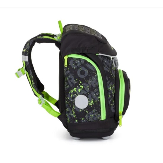 Premium Cool Gamer ergonomikus iskolatáska és hátizsák fiúknak, neonzöld - fekete, Oxybag