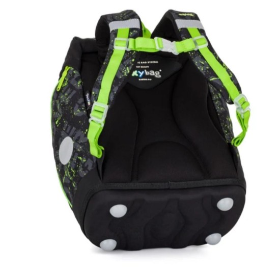 Premium Cool Gamer ergonomikus iskolatáska és hátizsák fiúknak, neonzöld - fekete, Oxybag